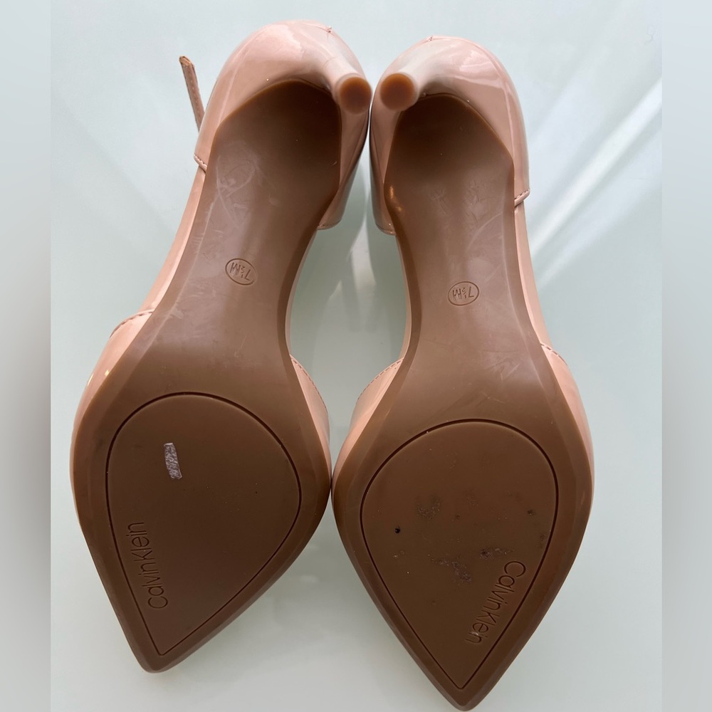 Calvin Klein Dressa Nude Patent Ankle Strap Heels - Picture 6 of 6